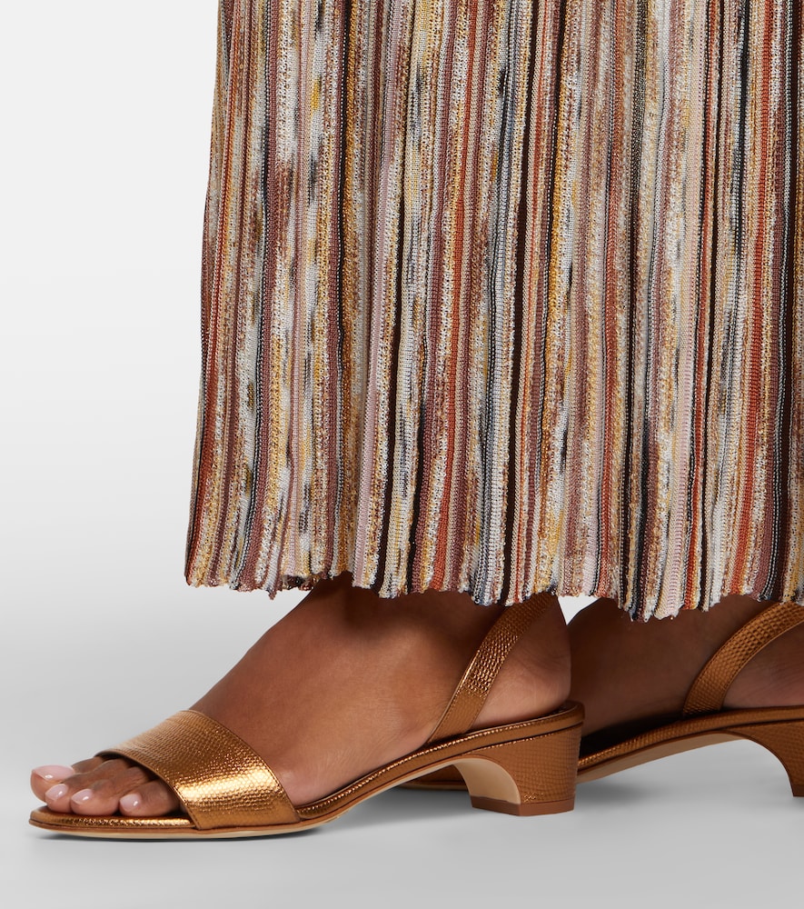 Gold Manolo Blahnik Patopia leather slingback sandals - Heeled Sandals