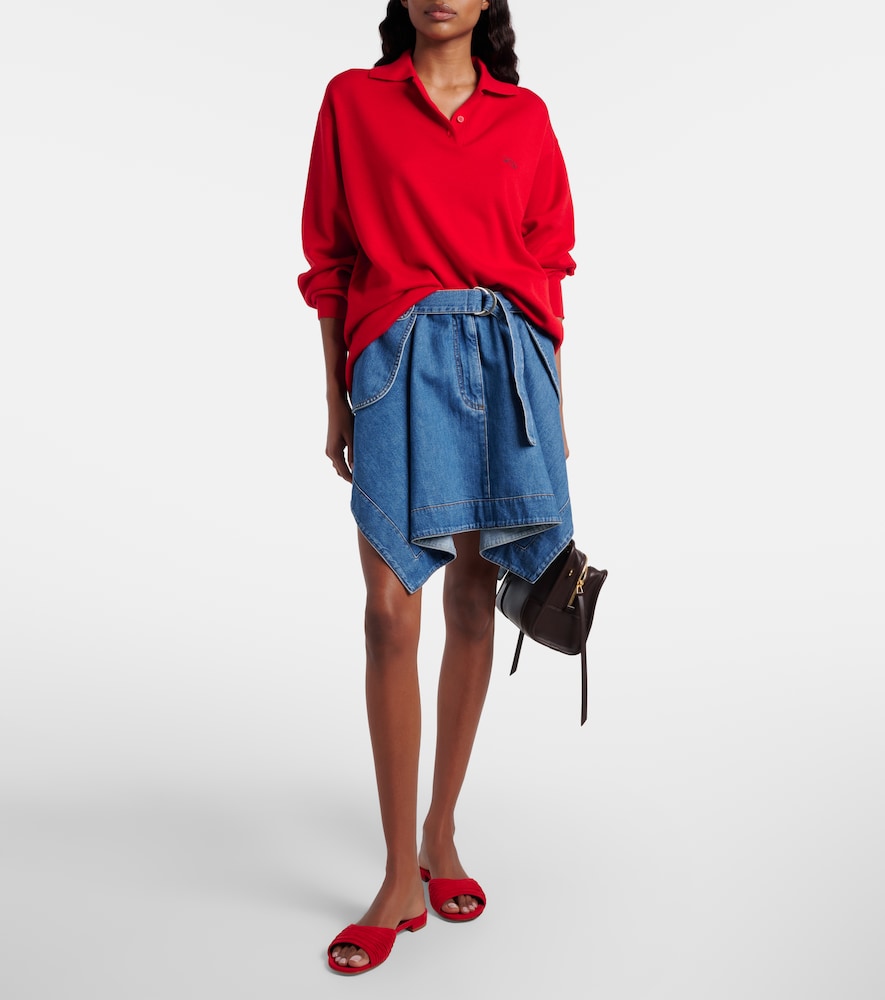 Manolo Blahnik Piruaflat gathered suede slides in Red - Flat Sandals