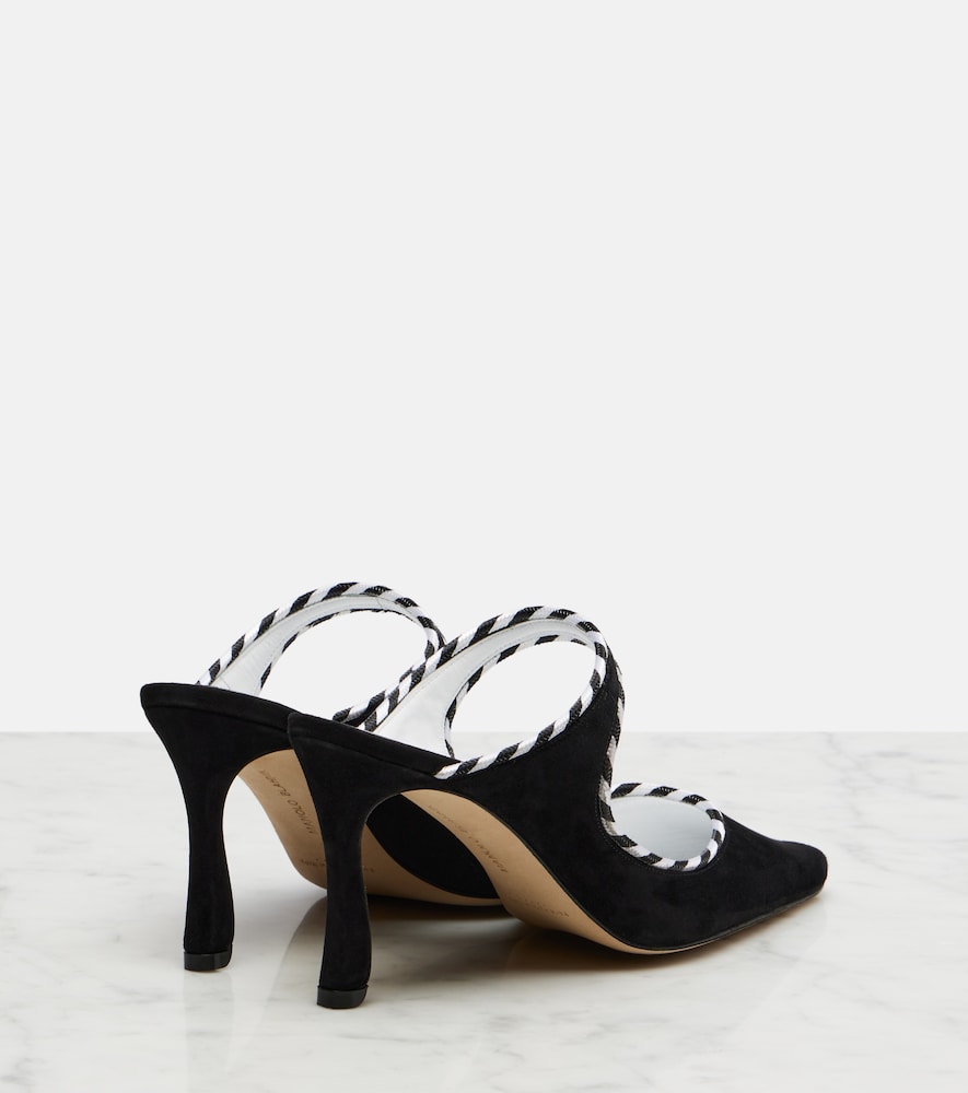 Manolo Blahnik Pura suede mules in Black - High-Heel Pumps