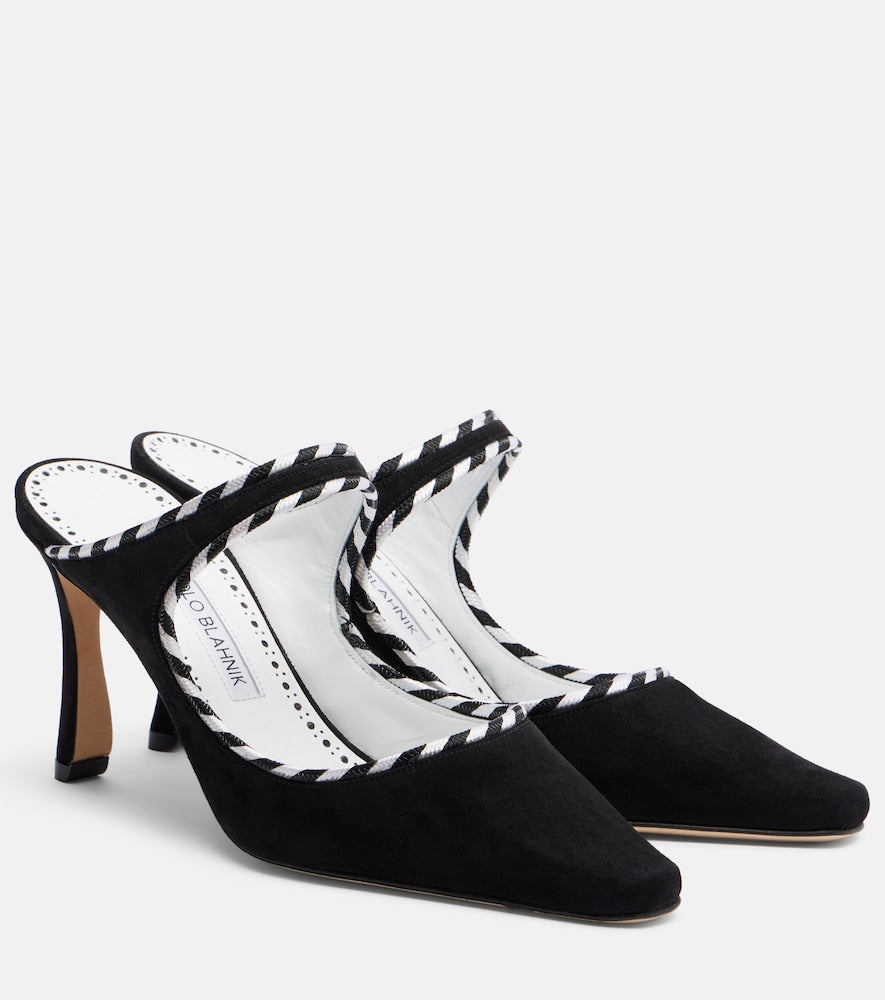 Manolo Blahnik Pura suede mules in Black - High-Heel Pumps
