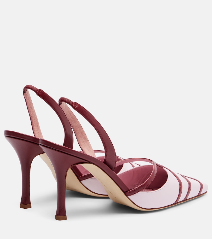 Pink Manolo Blahnik Sarto 90 leather slingback pumps - High-Heel Pumps