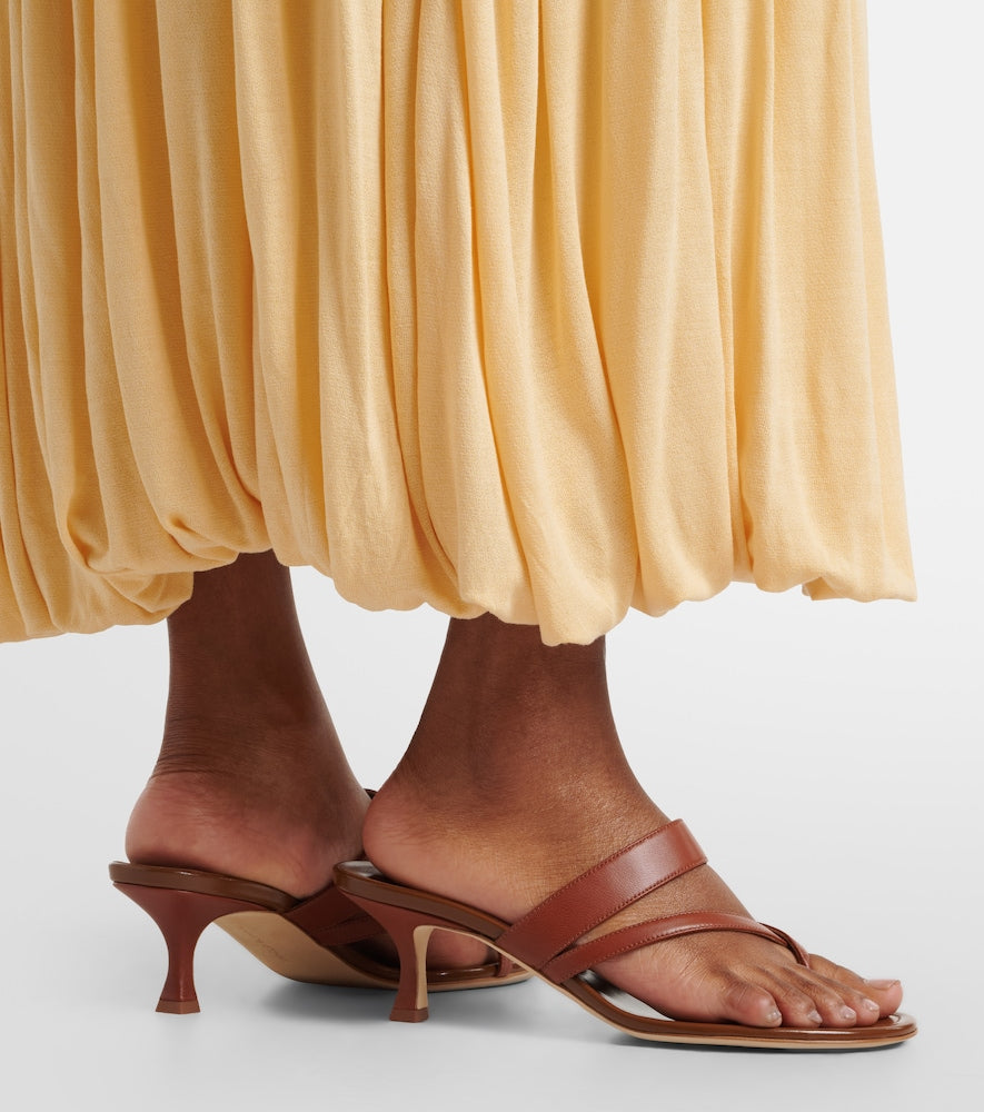 Manolo Blahnik Susa leather thong sandals (Brown) - Heeled Sandals