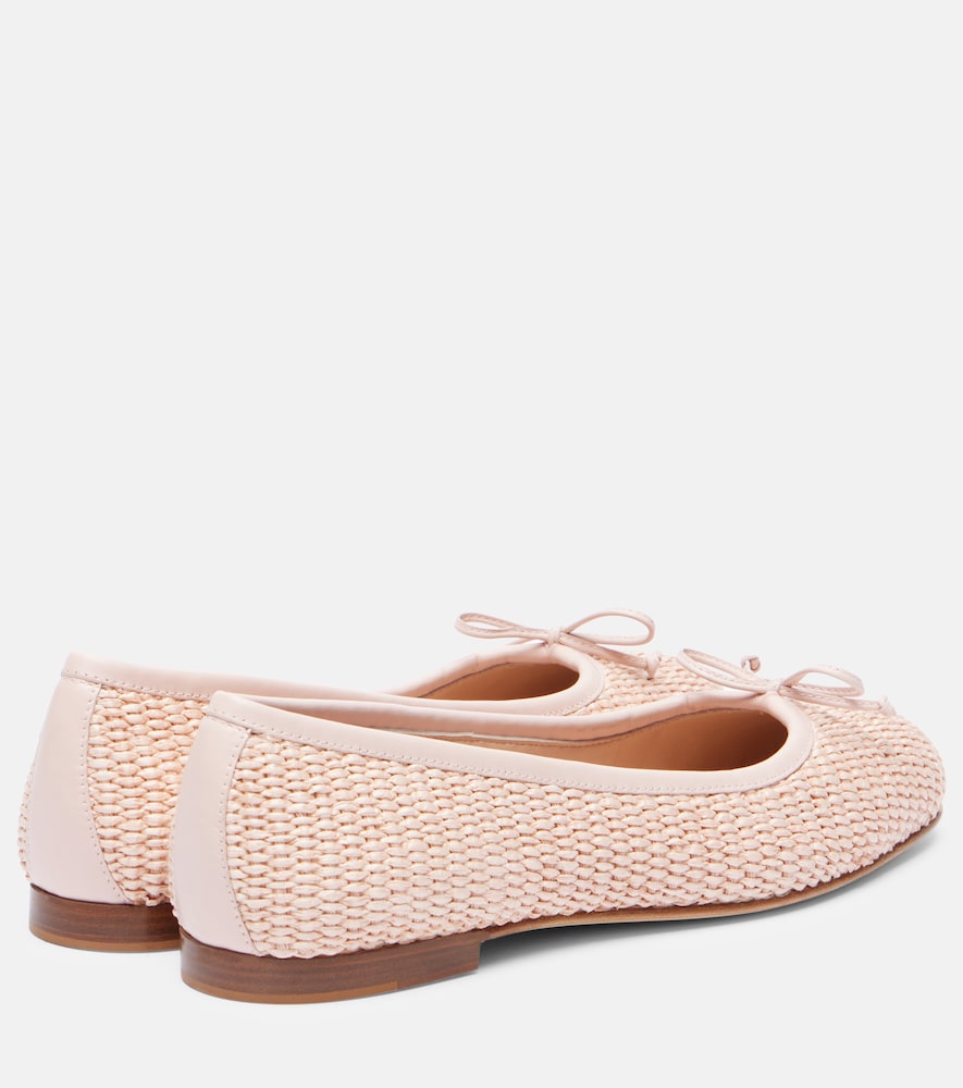 Manolo Blahnik Veralli raffia ballet flats (Pink) - Ballerina Flats
