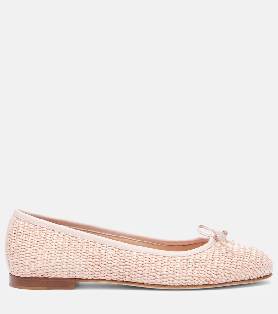 Manolo Blahnik Veralli raffia ballet flats (Pink) - Ballerina Flats