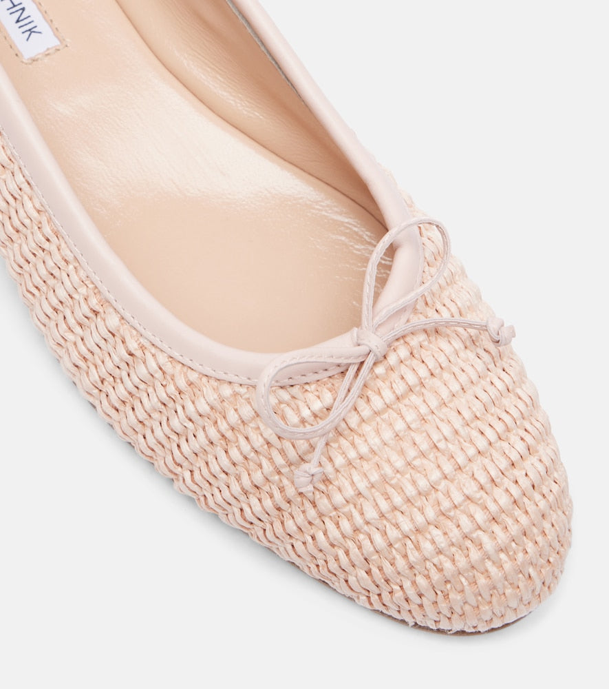 Manolo Blahnik Veralli raffia ballet flats (Pink) - Ballerina Flats