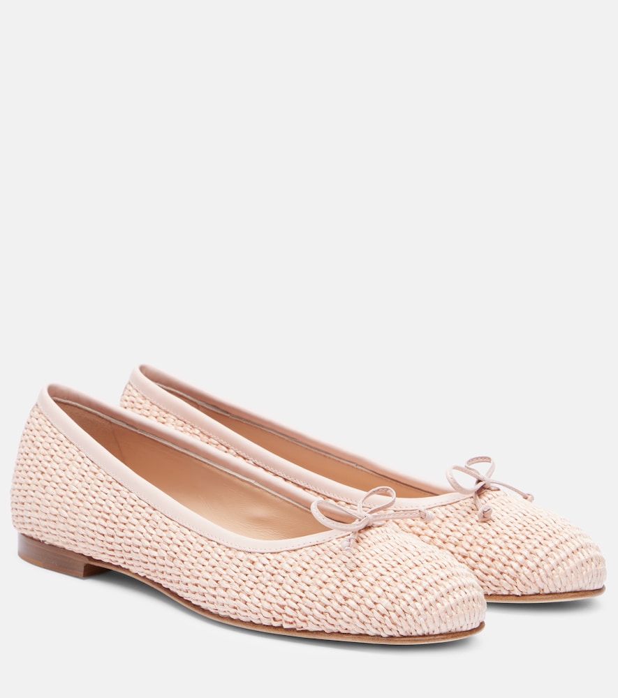 Manolo Blahnik Veralli raffia ballet flats (Pink) - Ballerina Flats