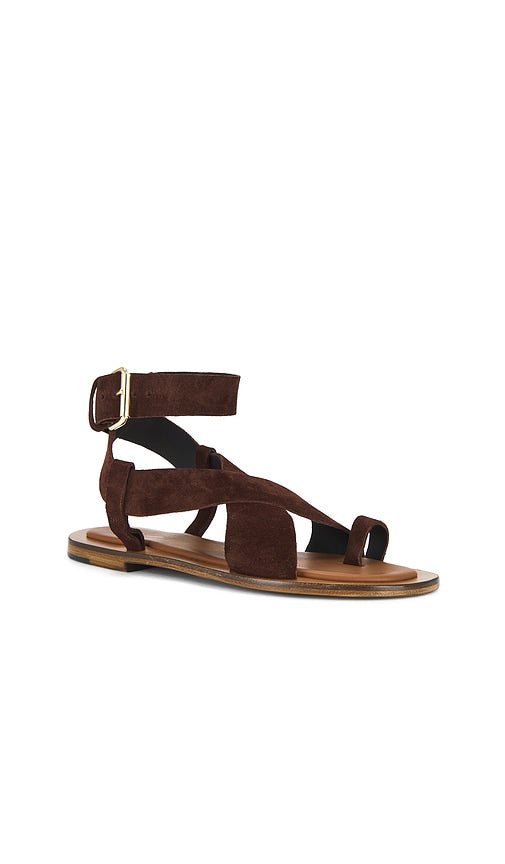 Mansur Gavriel Ankle Strap Sandal in Chocolate