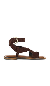 Mansur Gavriel Ankle Strap Sandal in Chocolate | Chocolate Strappy Sandals for Women
