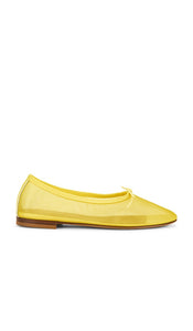 Mansur Gavriel Dream Ballerina Flat in Yellow | Bright Yellow Ballet Flats for Women