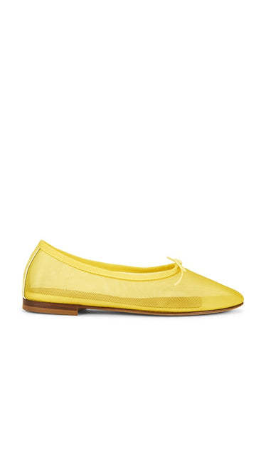 Mansur Gavriel Dream Ballerina Flat in Yellow | Bright Yellow Ballet Flats for Women