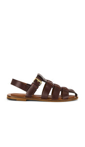 Mansur Gavriel Fisherman Sandal in Chocolate | Chocolate Flat Sandals for Women