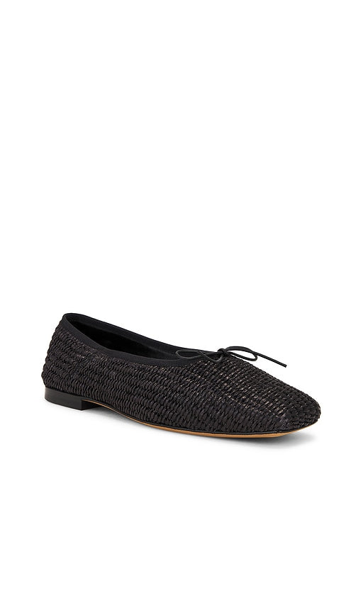 Mansur Gavriel Square Toe Ballerina Flat in Black