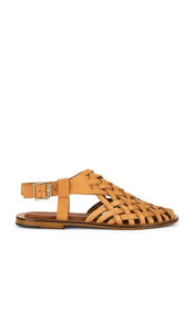 Mansur Gavriel Woven Sandal in Tan | Cammello Flat Sandals for Women