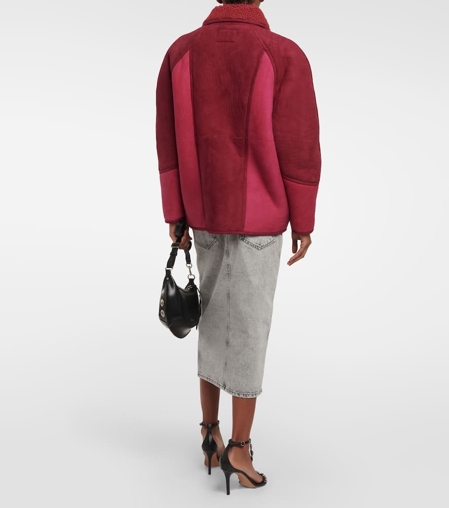 Marant Etoile Abeni shearling-lined suede jacket