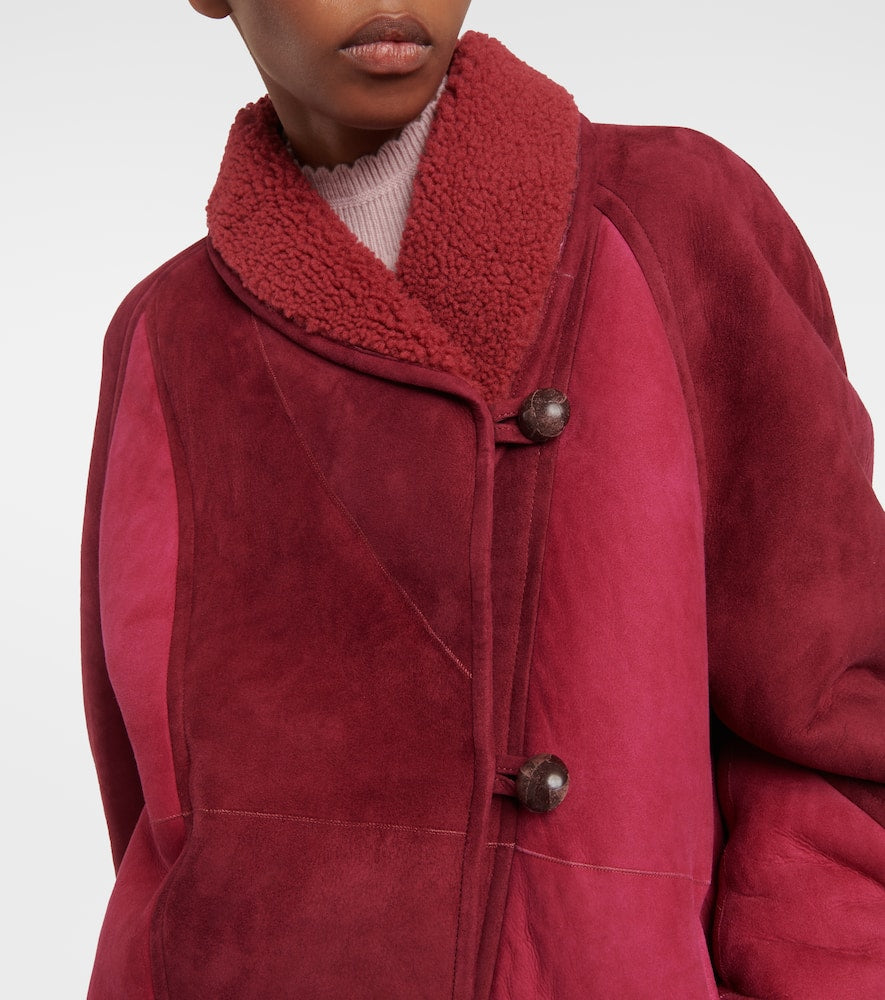 Marant Etoile Abeni shearling-lined suede jacket