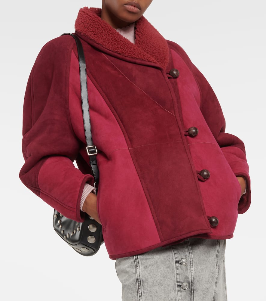 Marant Etoile Abeni shearling-lined suede jacket