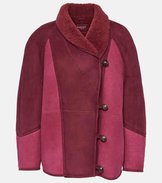 Marant Etoile Abeni shearling-lined suede jacket