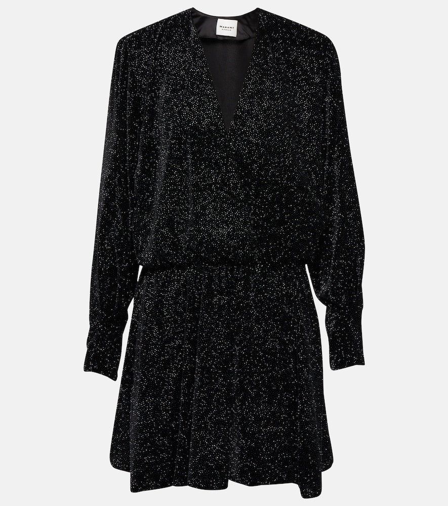 Marant Etoile Alexane glitter velvet minidress. Marant Etoile Alexane 亮片丝绒迷你连衣裙