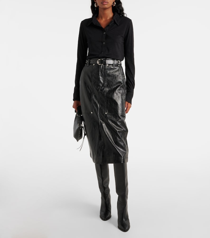 Marant Etoile Angele faux leather midi skirt