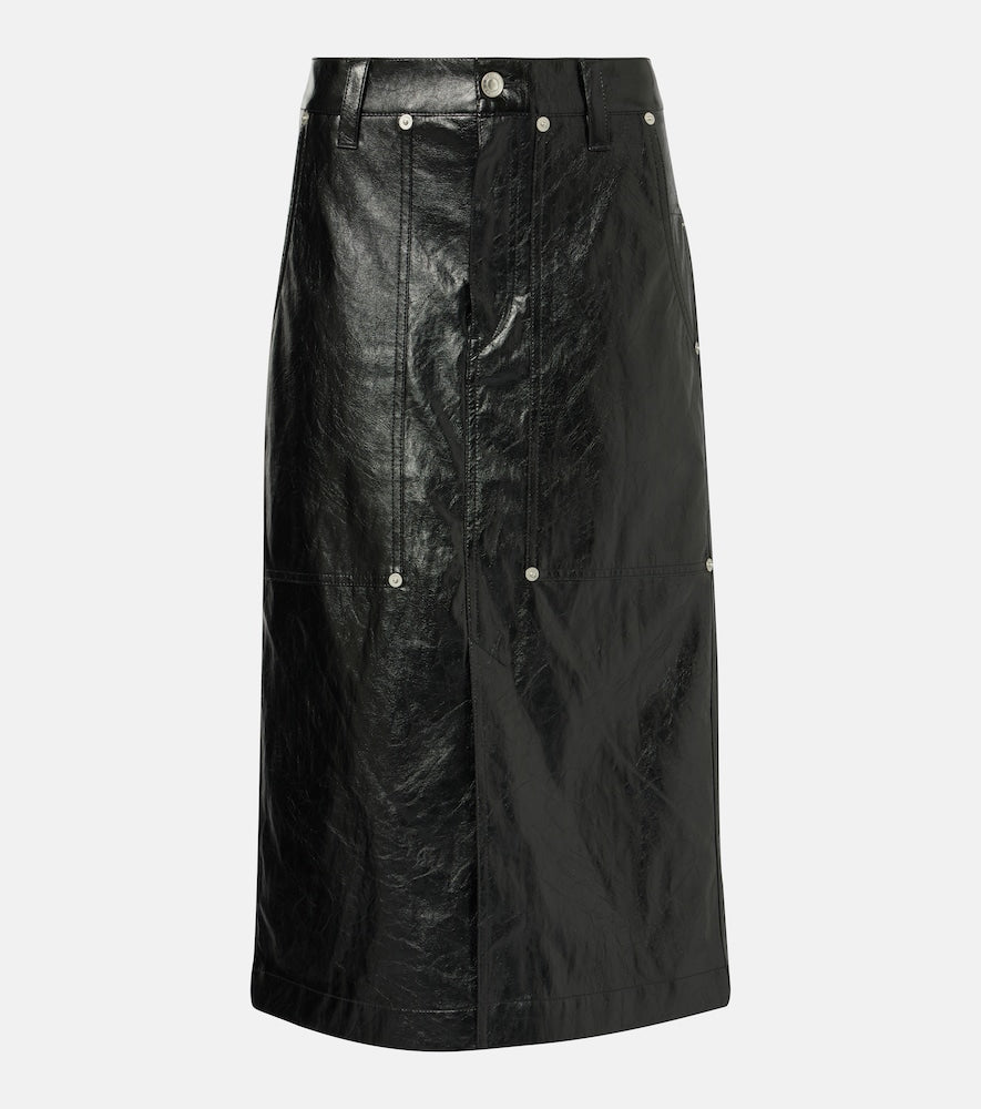Marant Etoile Angele faux leather midi skirt - Marant Etoile Angele 仿皮中长裙