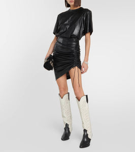 Marant Etoile Balesi ruched faux leather minidress