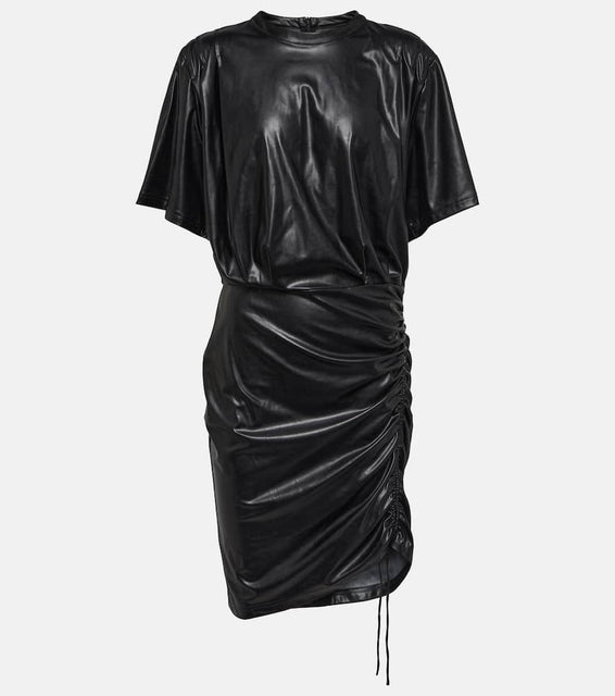 Marant Etoile Balesi ruched faux leather minidress