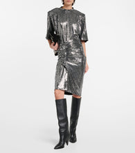 Marant Etoile Dolene ruffled sequined tulle skirt