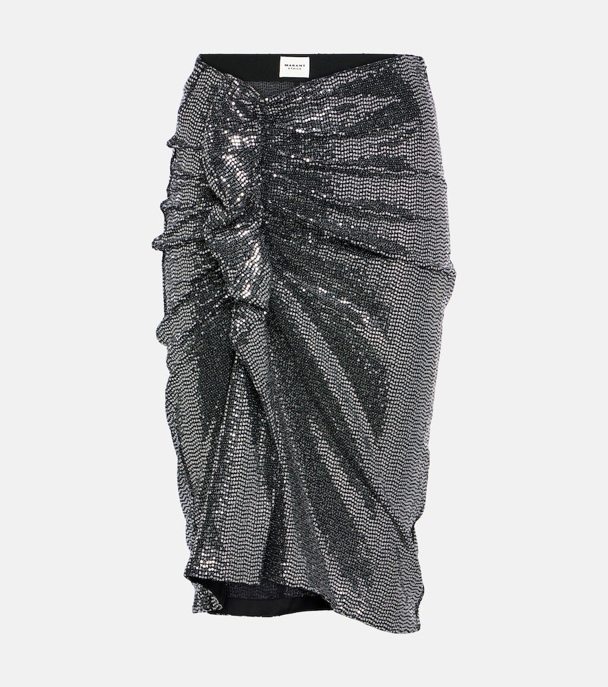 Marant Etoile Dolene ruffled sequined tulle skirt - Marant Etoile Dolene 荷叶边亮片薄纱裙