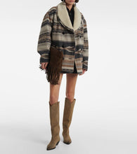 Marant Etoile Dorcas faux shearling-trimmed peacoat