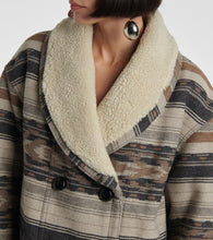 Marant Etoile Dorcas faux shearling-trimmed peacoat