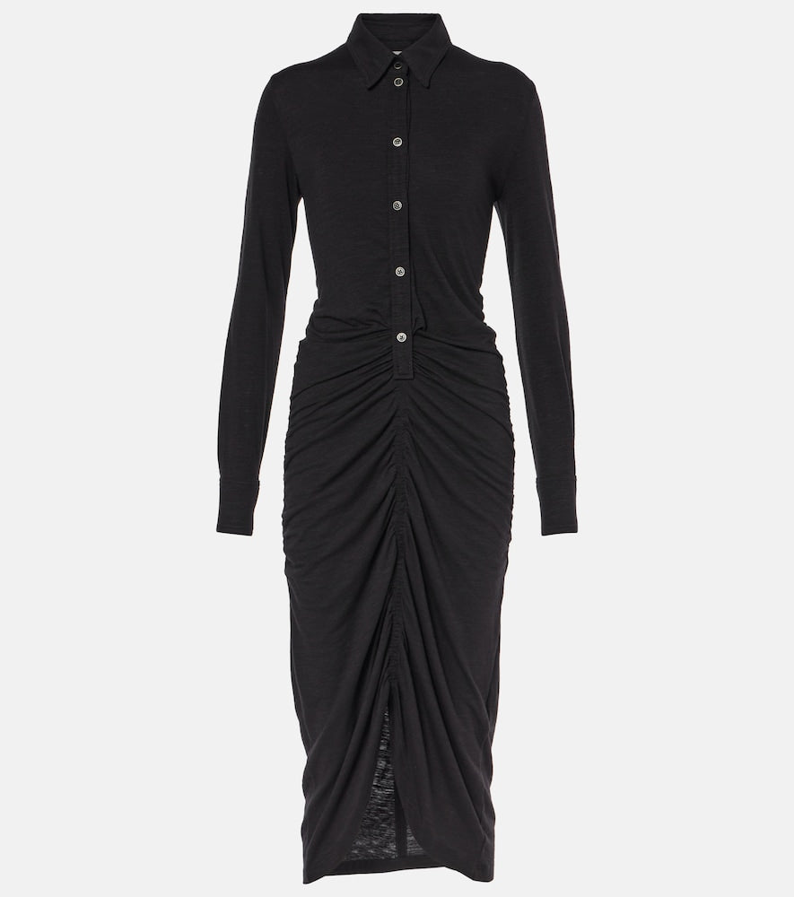 Marant Etoile Ivalia gathered jersey polo dress. Marant Etoile Ivalia 褶皱针织polo衫
