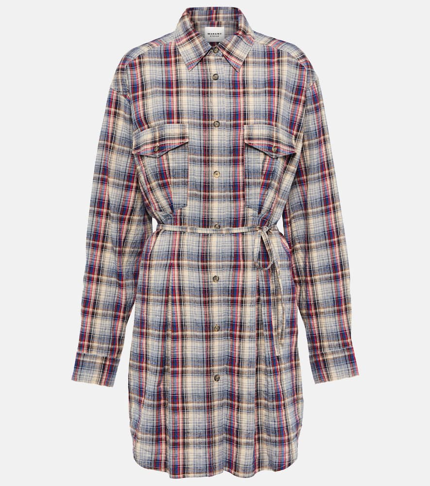 Marant Etoile Liliane checked flannel minidress