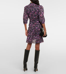 Marant Etoile Lunesa ruched printed cotton minidress