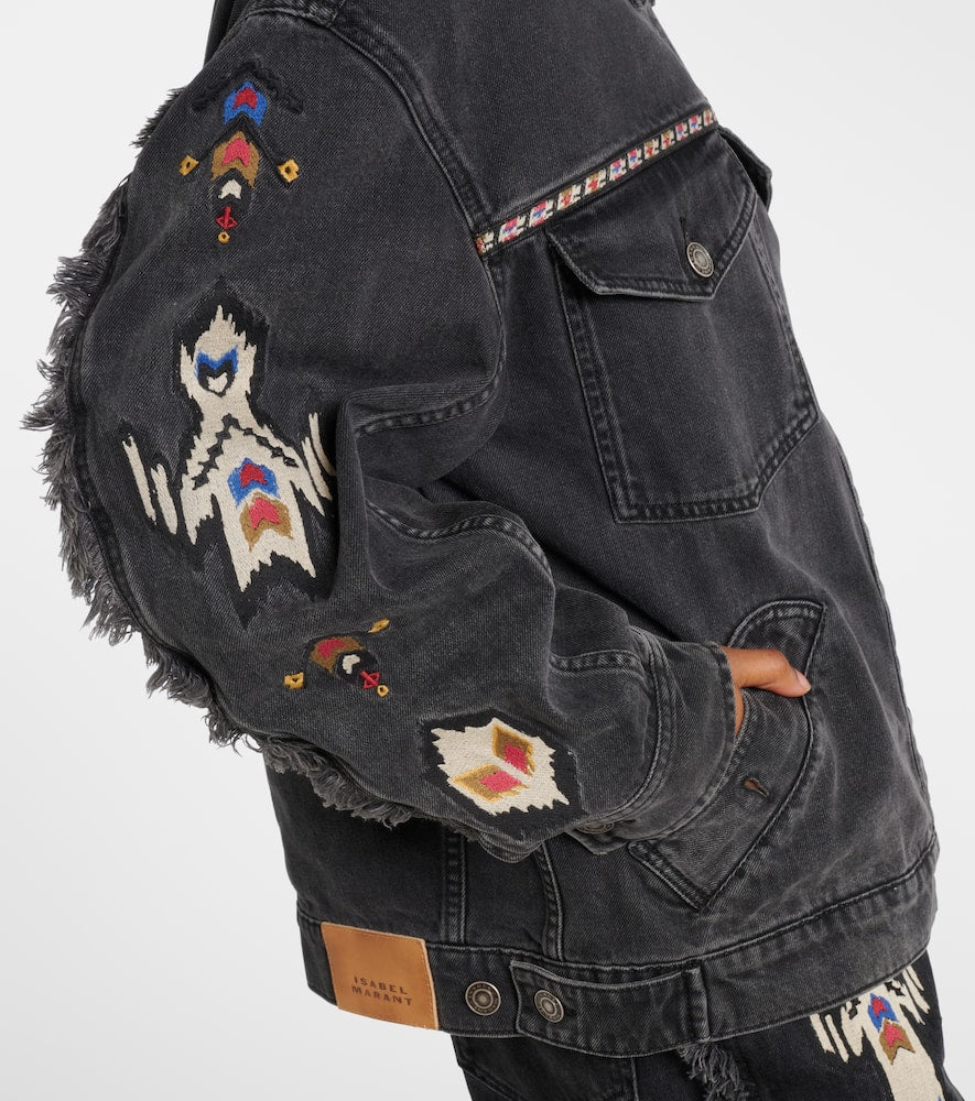 Marant Etoile Manona embroidered denim jacket