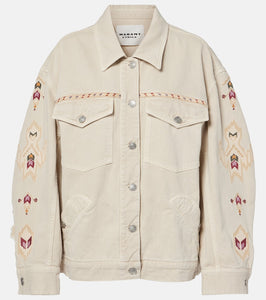 Marant Etoile Manona embroidered denim jacket