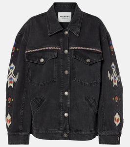 Marant Etoile Manona embroidered denim jacket
