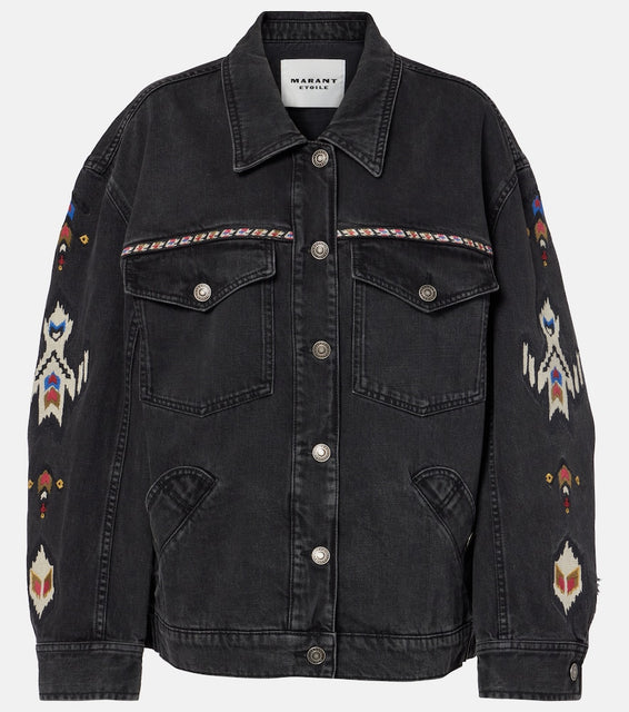 Marant Etoile Manona embroidered denim jacket
