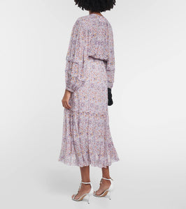 Marant Etoile Naema floral crêpe midi dress
