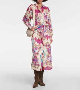Marant Etoile Nesly printed cotton shirt dress