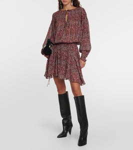 Marant Etoile Noanne paisley georgette minidress