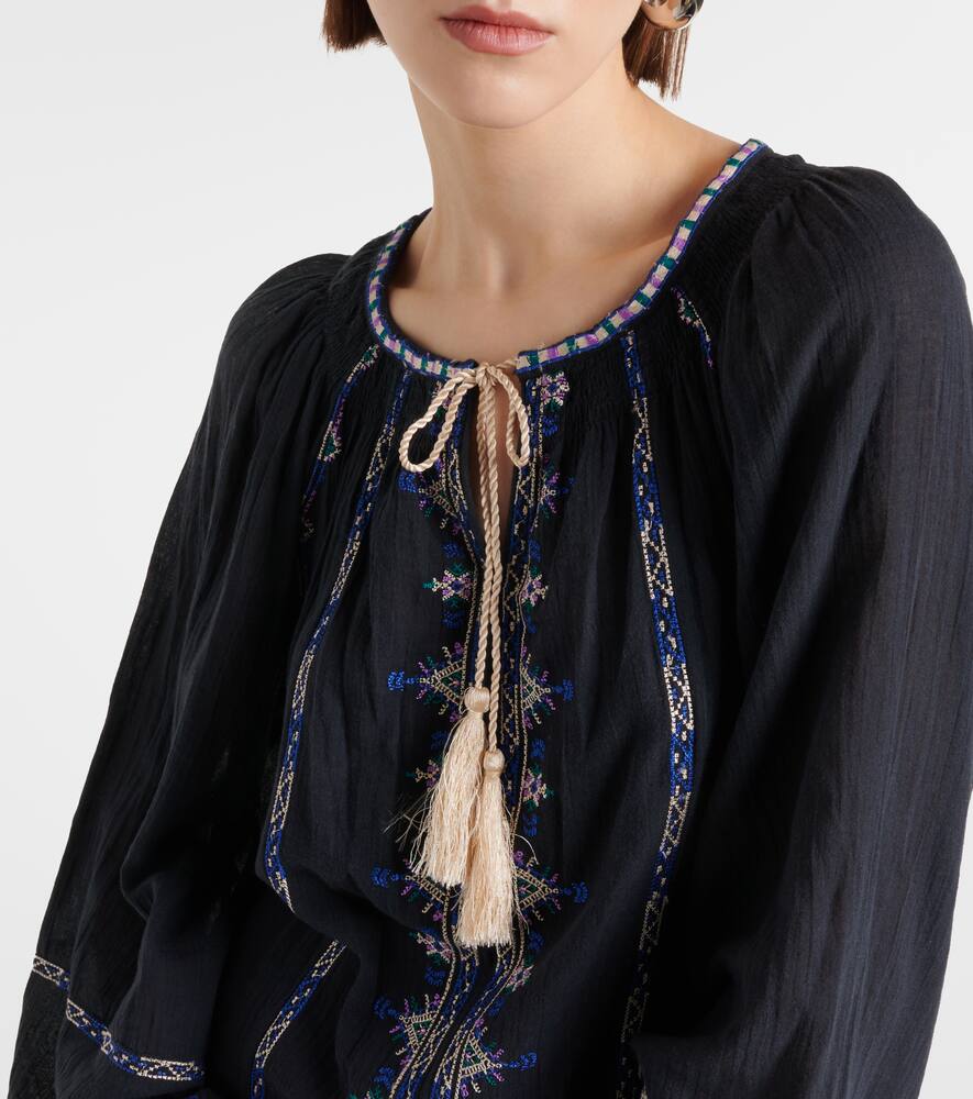 Marant Etoile Parsley embroidered cotton voile minidress