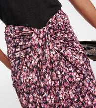 Marant Etoile Printed ruched jersey midi skirt