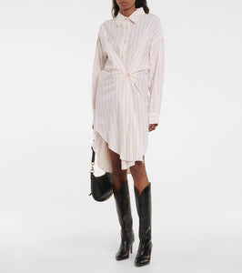 Marant Etoile Seen striped cotton shirt minidress