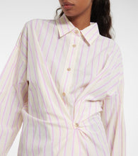 Marant Etoile Seen striped cotton shirt minidress