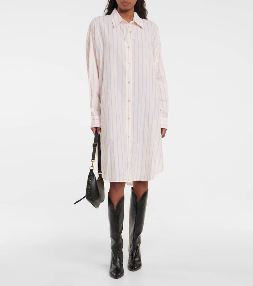 Marant Etoile Seen striped cotton shirt minidress