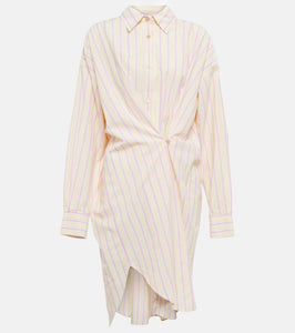 Marant Etoile Seen striped cotton shirt minidress