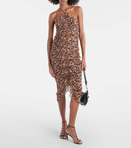 Marant Etoile Valdi printed halterneck midi dress