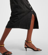 Marant Etoile Vandy high-rise denim midi skirt