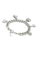 Marc Jacobs Mini Icon Pave Charm Bracelet in Metallic Silver