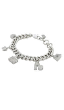 Marc Jacobs Mini Icon Pave Charm Bracelet in Metallic Silver